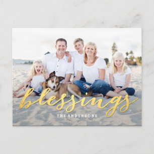Shiny Blessings Holiday Photo Card Briefkaart