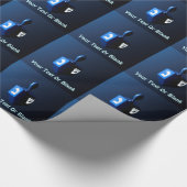 Shiny Blue Dreidel Cadeaupapier (Hoek)