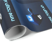 Shiny Blue Dreidel Cadeaupapier (Rol Hoek)