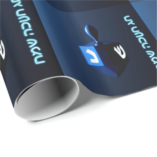 Shiny Blue Dreidel Cadeaupapier (Rol Hoek)