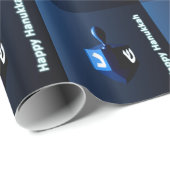 Shiny Blue Dreidel Cadeaupapier (Rol Hoek)