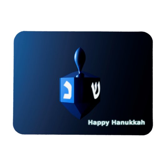 Shiny Blue Dreidel Magneet (Horizontaal)