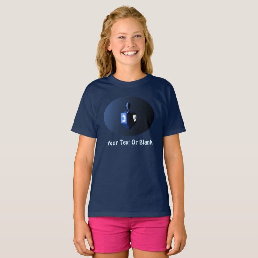 Shiny Blue Dreidel T-shirt (Voorkant volledig)