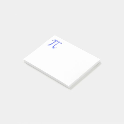 Shiny Blue Pi-symbool Post-it® Notes (Schuin)