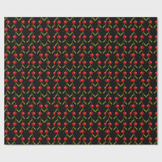 Shiny Cherries Pattern Cadeaupapier (Vlak)