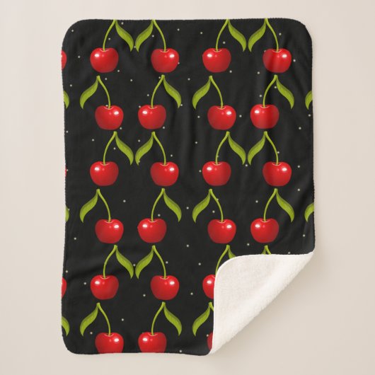 Shiny Cherries Pattern Sherpa Deken (Voorkant)