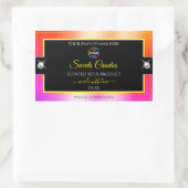 Shiny Colorful Rainbow Black Logo Étiquette produi (Sac)