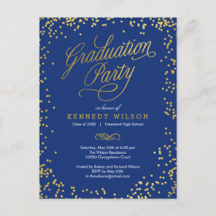 Shiny Confetti Afstuderen Invitation Briefkaart
