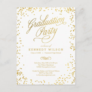 Shiny Confetti Graduation Invitation Carte Postale