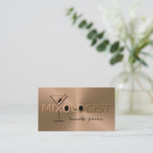 Shiny Copper & Black Event Bartender Business Card Visitekaartje (Staand voorkant)