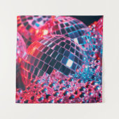 Shiny disco party background with mirror balls ref wandkleed (Voorkant)