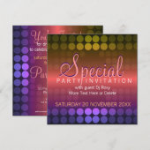Shiny Disco Stippen Special Party Invitation Kaart (Voorkant / Achterkant)
