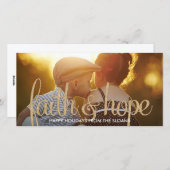 Shiny Faith & Hope Holiday Photo Card Feestdagenkaart (Voorkant / Achterkant)