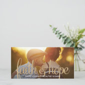 Shiny Faith & Hope Holiday Photo Card Feestdagenkaart (Staand voorkant)