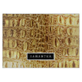 Shiny Gold Designer Alligator Crocodile Skin Snijplank (Voorkant)