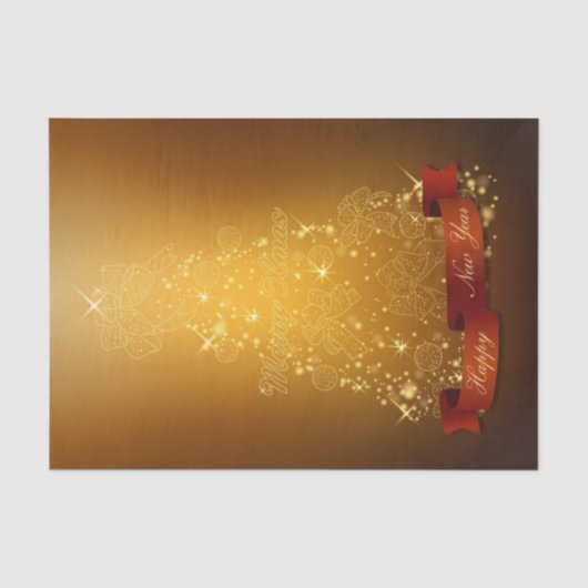Shiny Gold-kerstboom Tissuepapier (Voorkant)