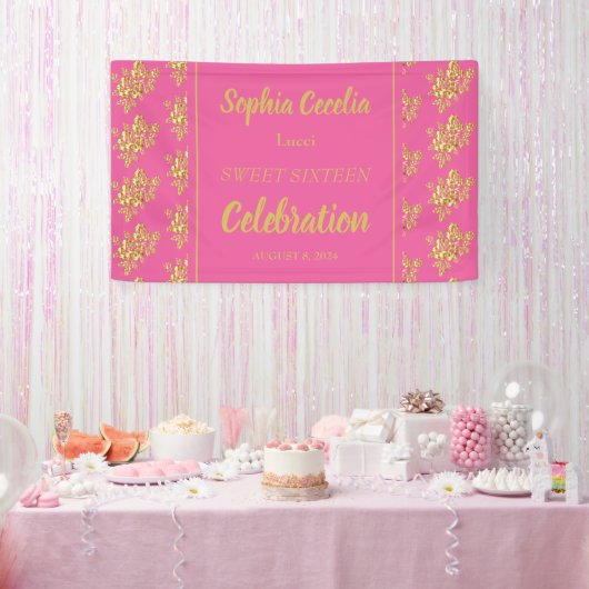 Shiny Gold Rozen Party Banner (Feest)
