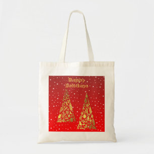 Shiny Golden Christmas Trees Sac fourre-tout de va