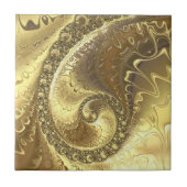 Shiny Golden Glitter Fractal - Luxe - Tegeltje (Voorkant)