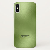 Shiny Green Abstract Moderne Background Monogram Case-Mate iPhone Case (Achterkant)
