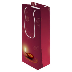 Shiny Happy Diwali Diya - Wijn Gift Bag Cadeautas