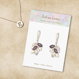 Shiny Holographic Aura Opal Stone Sieraden Display Visitekaartje