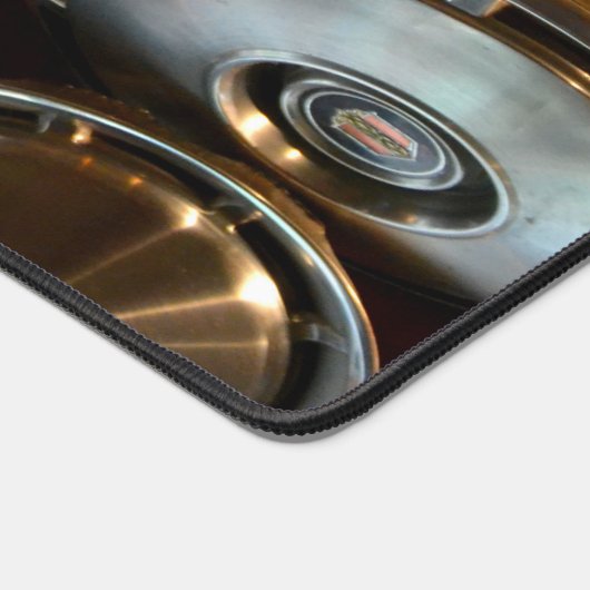 Shiny Hubcaps Art Garage Man Cave Desk Mat Pad (Coin)