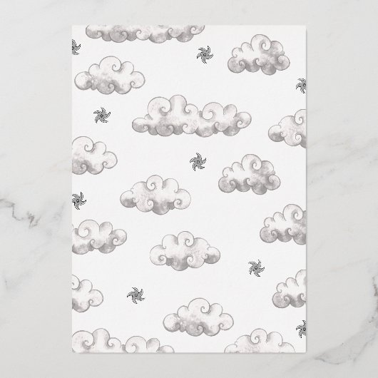 Shiny Laten we schoppen Ninja Martial Arts Verjaar Folie Uitnodiging (Achterkant)