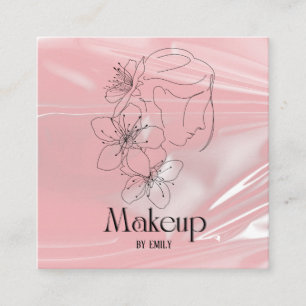 Shiny Line Art Make-up Artiest Vierkante Visitekaartje