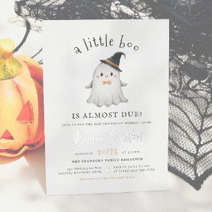 Shiny Little Boo Halloween Boy Baby shower Folie Uitnodiging