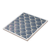 Shiny Mermaid Scale Pattern Navy Blue ID1199 Tegeltje (Zijkant)