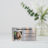  Shiny Metal Texture Pet Sitter Visitekaartje (Staand voorkant)