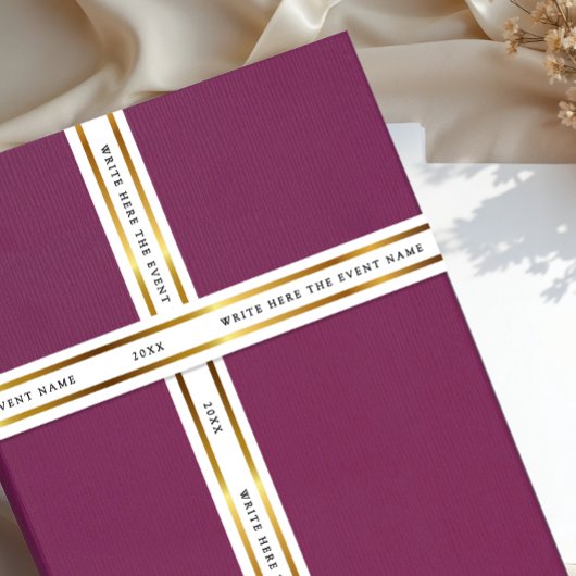 Shiny Metallic Gold White Shimmer With Black Typo Lint