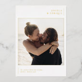 Shiny Minimal Typography & Romantic Photo Wedding  Folie Uitnodiging (Voorkant)