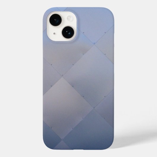Shiny Modern Checkered Metal Blue Case-Mate iPhone Case (Achterkant)