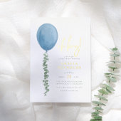 Shiny Oh Boy Eucalyptus Balloon Baby shower Folie Uitnodiging