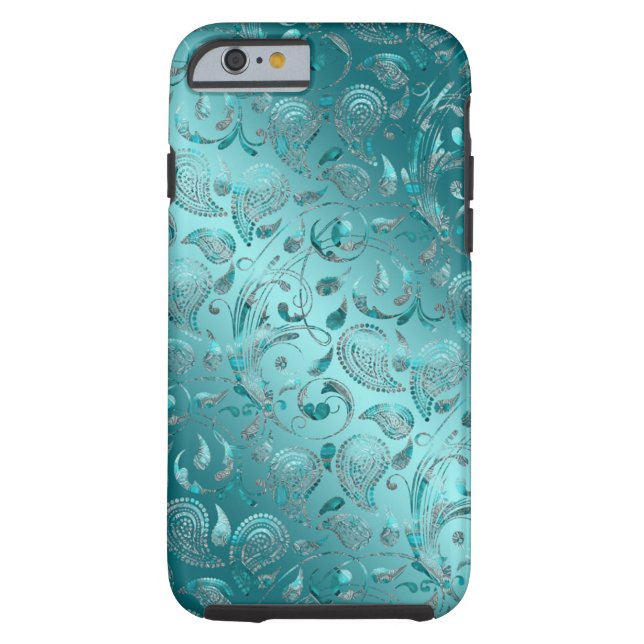Shiny Paisley Turquoise Case-Mate iPhone Case (Achterkant)