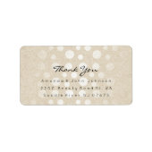 Shiny Pastel Stippen Ivory Pearly Kraft Dank u Etiket (Voorkant)