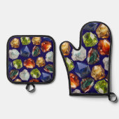 Shiny Polished Minerals Pattern Ovenwant & Pannenlap Set (Voorkant)