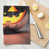 Shiny Pumpkin Halloween Theedoek (Quarter Fold)