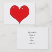 Shiny Red Heart Visitekaartje (Voorkant / Achterkant)
