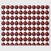 Shiny Red Kerstbal Ball Ornament Cadeaupapier (Vlak)