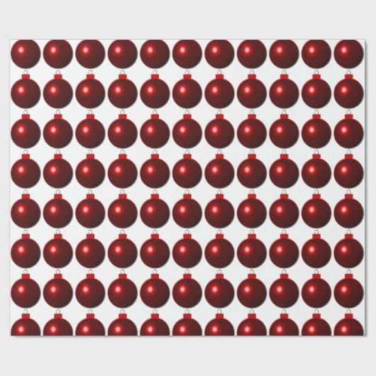 Shiny Red Kerstbal Ball Ornament Cadeaupapier (Vlak)