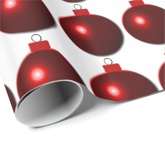 Shiny Red Kerstbal Ball Ornament Cadeaupapier (Rol Hoek)