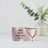 Shiny Rose Gold Event Bartender Carte de visite (Debout devant)