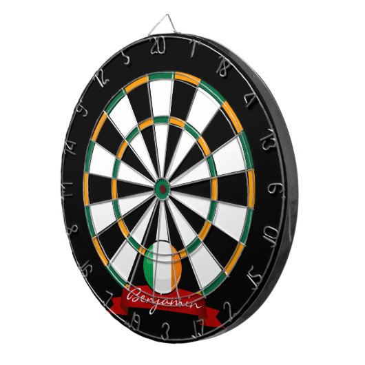 Shiny Round Irish Flag Dartbord (Voorkant Rechts)