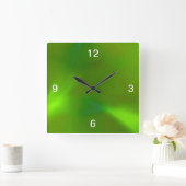 Shiny Shimmering Lime Green Vierkante Klok (Huis)