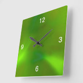 Shiny Shimmering Lime Green Vierkante Klok (Hoek)