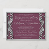 Shiny Silver Fantasy Huwelijk Klassiek Verloving Kaart (Achterkant)