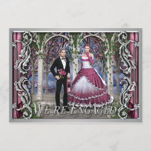 Shiny Silver Fantasy Huwelijk Klassiek Verloving Kaart